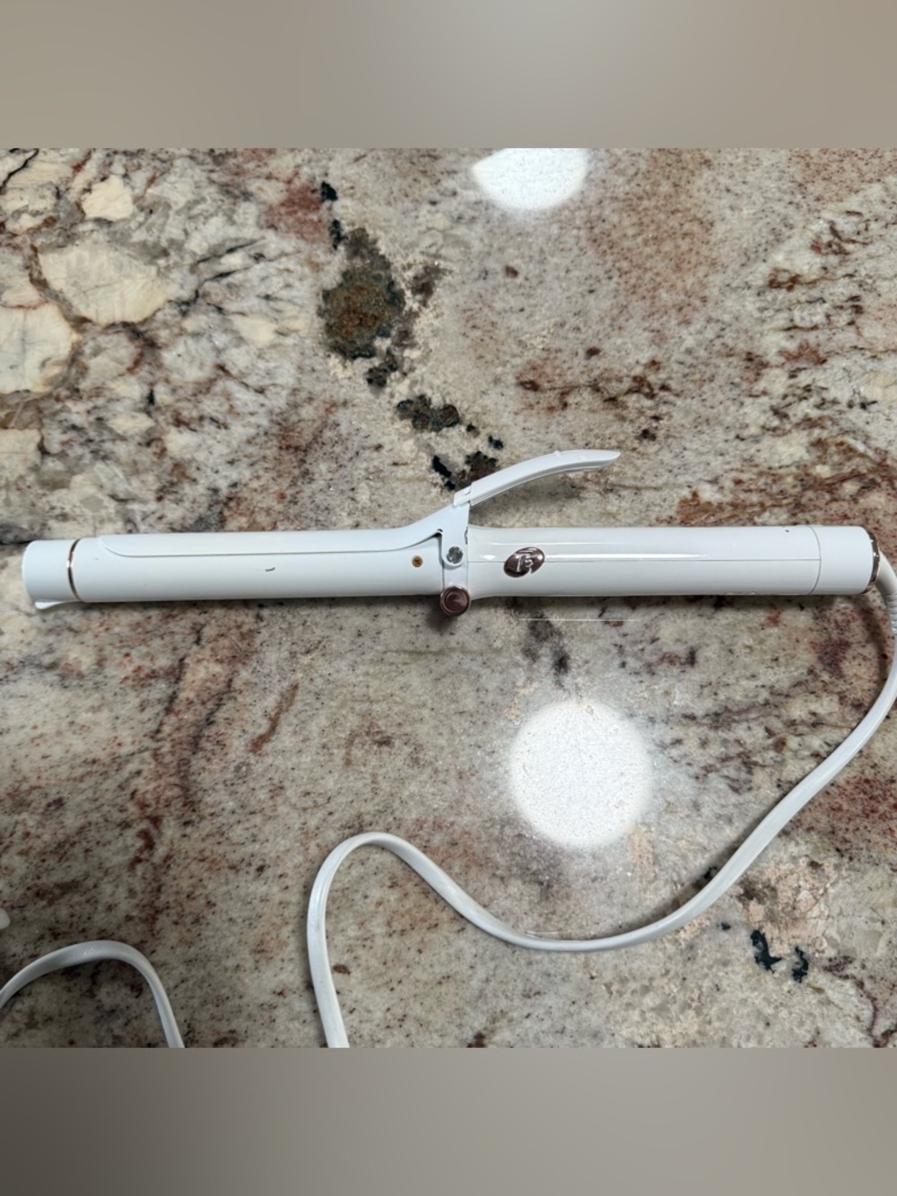 T3 1 Inch Micro Curling Iron White and Rose Gold